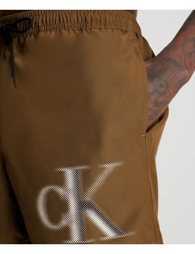 Ck - pantaloncini da bagno con cordoncino medio - ck monogram km0km00800-gxhCalvin Klein UomoPassioni Boutique