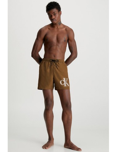 Ck - pantaloncini da bagno con cordoncino medio - ck monogram km0km00800-gxhCalvin Klein UomoPassioni Boutique