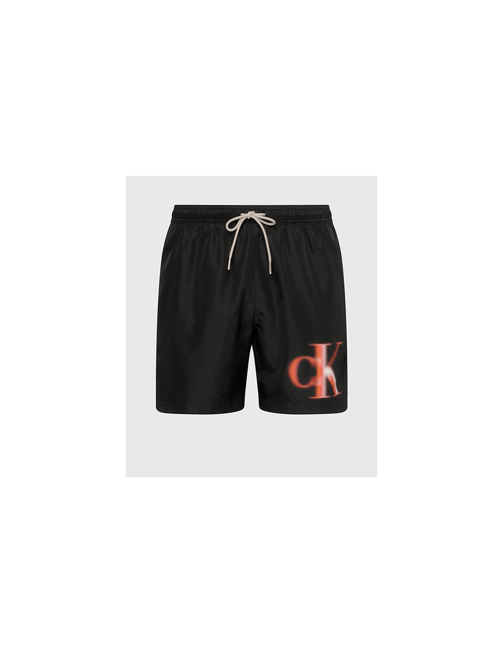 Ck - pantaloncini da bagno con cordoncino medio - ck monogram km0km00800-beh pvh blackCalvin Klein UomoPassioni Boutique