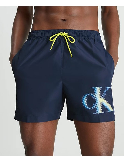 Ck - pantaloncini da bagno con cordoncino medio - ck monogram km0km00800-gxhCalvin Klein UomoPassioni Boutique