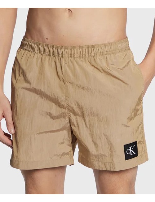 Pantaloncini da bagno con cordoncino medio - core solids km0km00812-beh blackCalvin Klein UomoPassioni Boutique