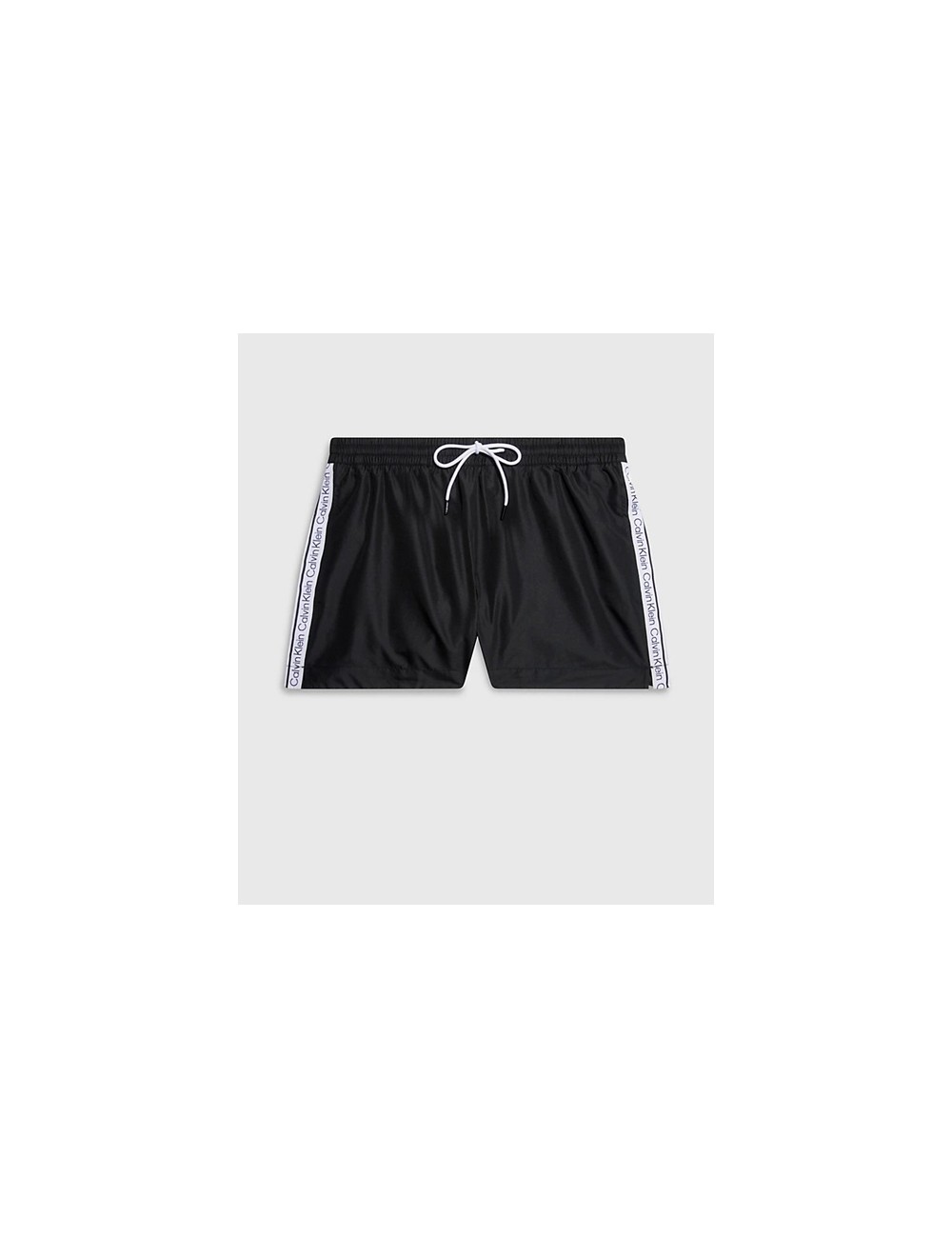 Ck - pantaloncini da bagno con cordoncino corto - logo tape km0km00811-beh pvh blackCalvin Klein UomoPassioni Boutique