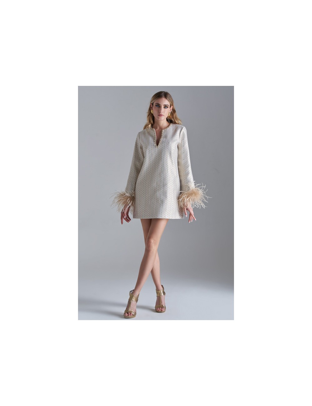 Pho firenze - abito damascato con piume 4320035Pho FirenzePassioni Boutique