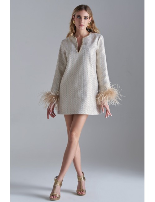 Pho firenze - abito damascato con piume 4320035Pho FirenzePassioni Boutique