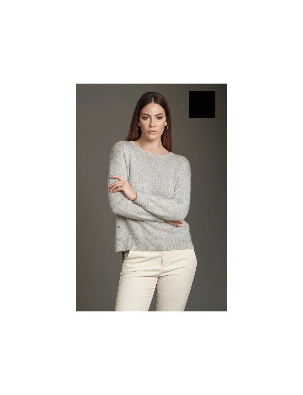 Fresh flower - maglia girocollo spacchetti lana ff323 neroFresh FlowerPassioni Boutique