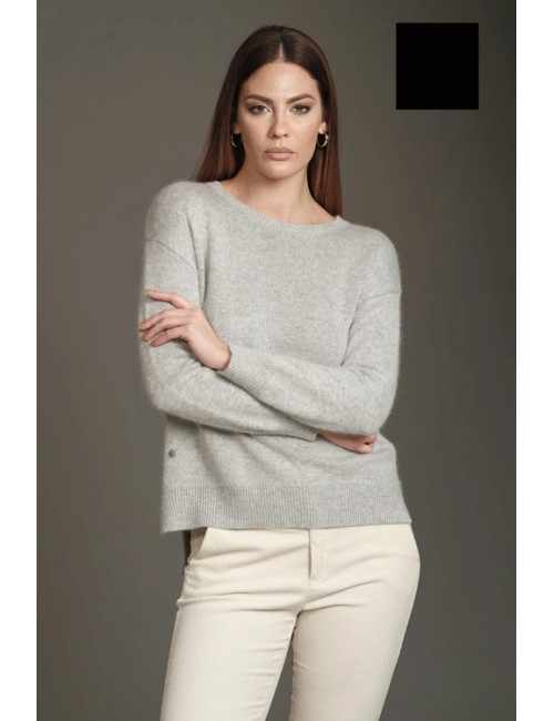 Fresh flower - maglia girocollo spacchetti lana ff323 rosa melangeFresh FlowerPassioni Boutique