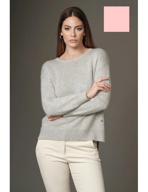 Fresh flower - maglia girocollo spacchetti lana ff323 rosa melangeFresh FlowerPassioni Boutique
