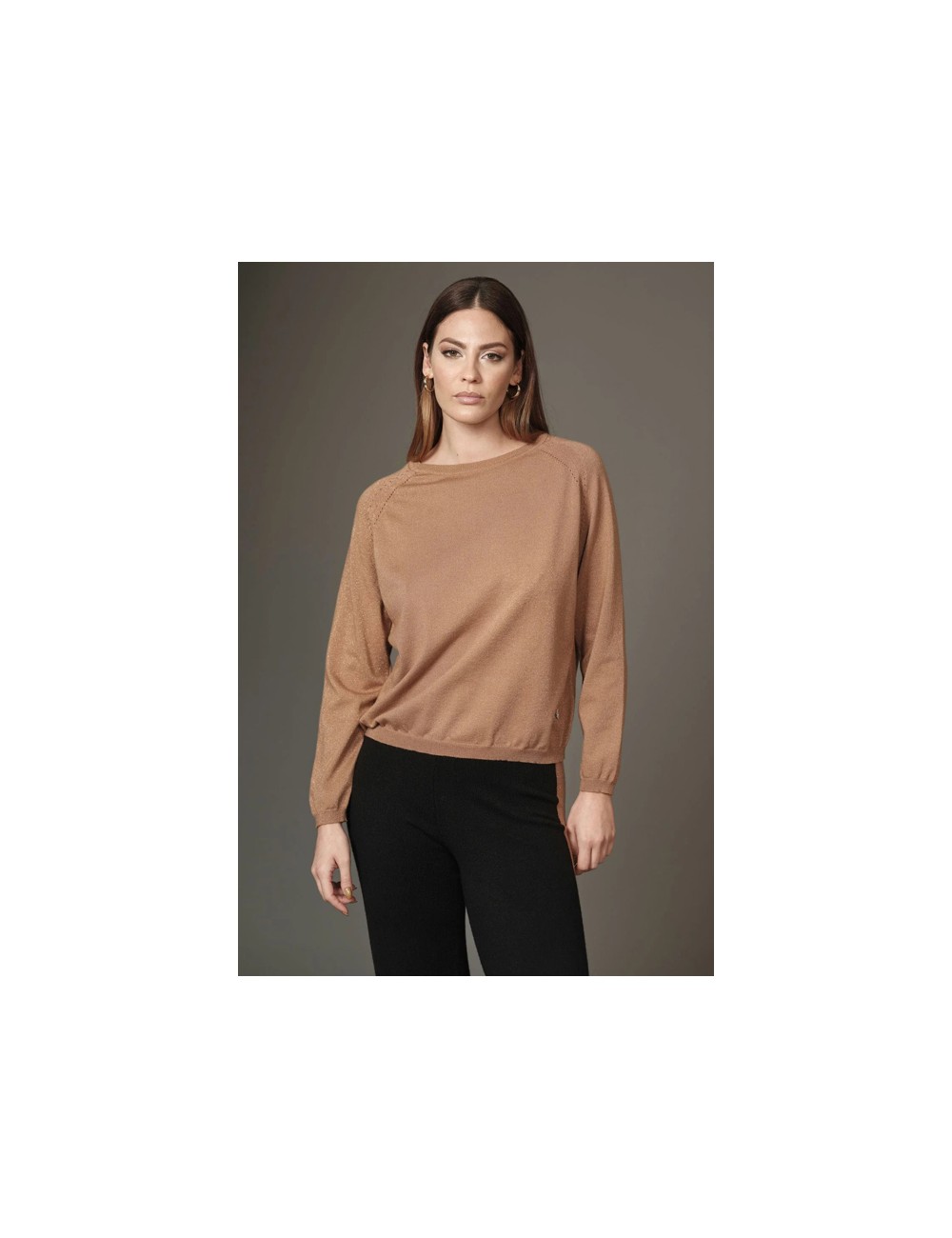 Fresh flower - maglia girocollo lurex ff217 caramelloFresh FlowerPassioni Boutique