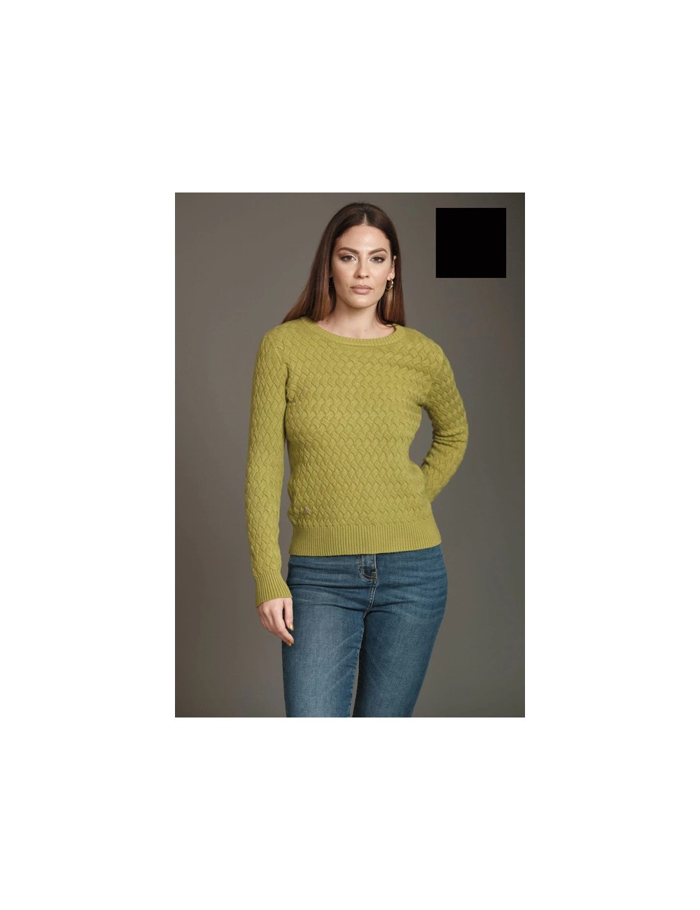 Fresh flower - maglia girocollo intreccio ff251 neroFresh FlowerPassioni Boutique