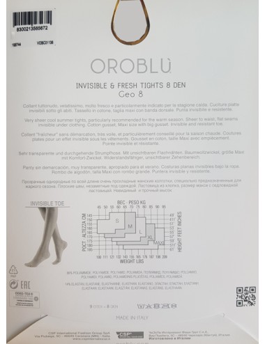 Collant velatissimo geo 8 vobc01136 nude look/skinOrobluPassioni Boutique