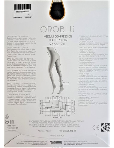 Collant a compressione graduata repos 70 vobc01027 blackOrobluPassioni Boutique