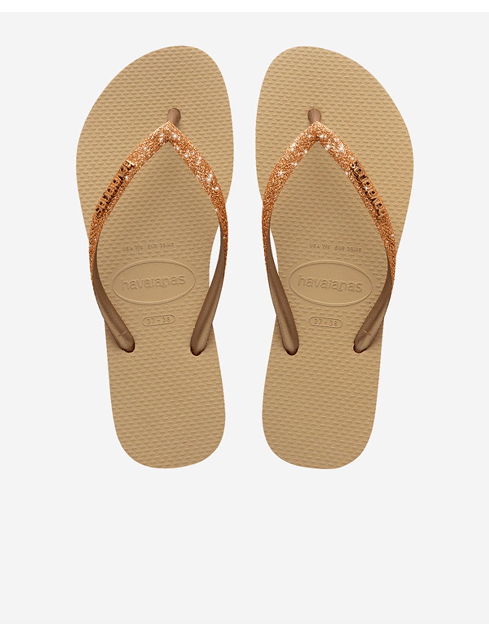 Slim glitter ii sand/golden light metallic 4146975.9177 f80HavaianasPassioni Boutique
