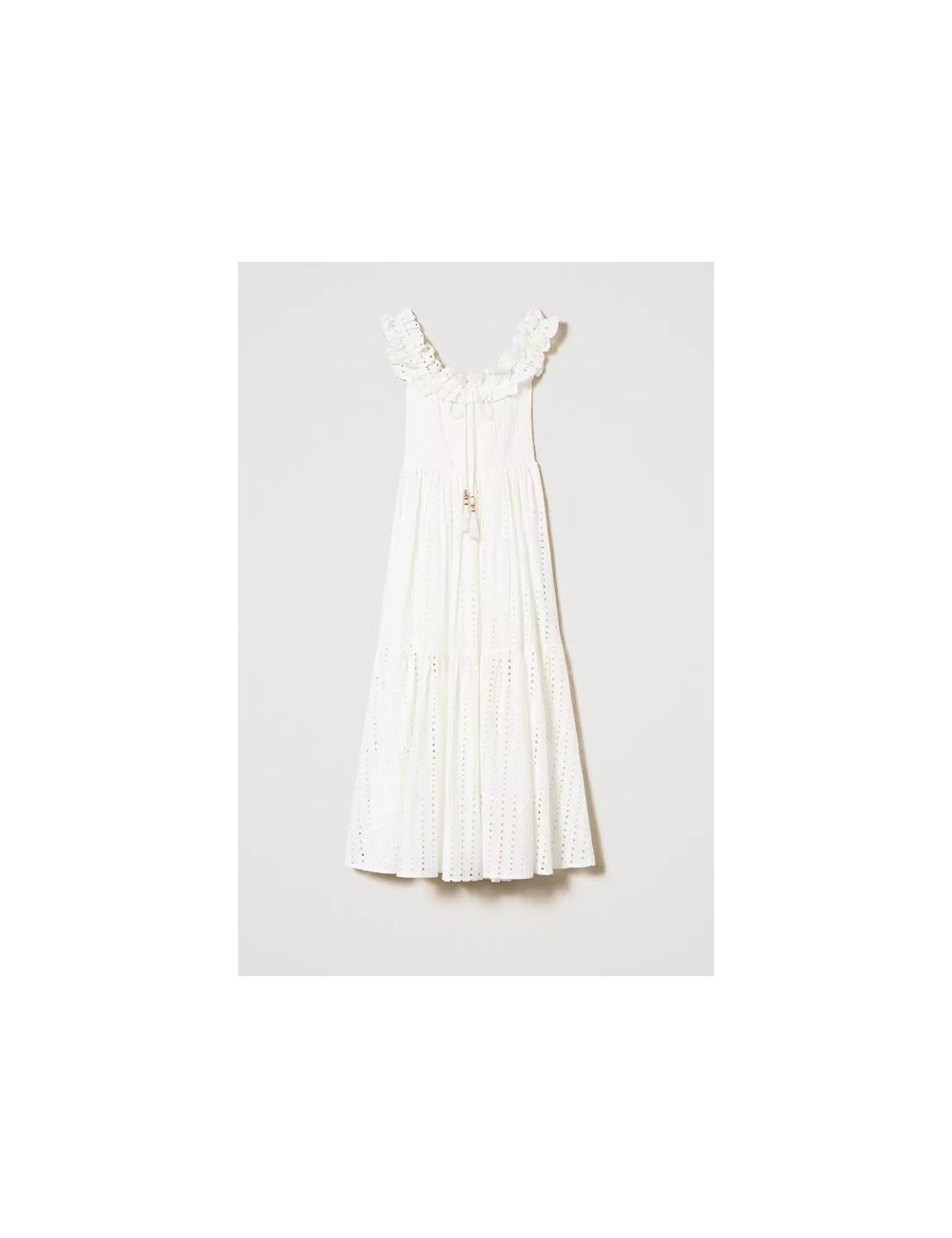 Twinset - abito lungo in sangallo con volant 241lm2mee 10298TwinsetPassioni Boutique