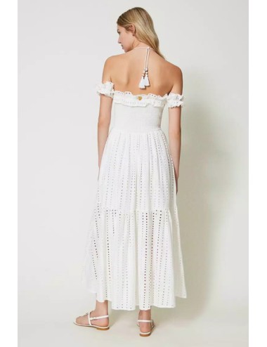 Twinset - abito lungo in sangallo con volant 241lm2mee 10298TwinsetPassioni Boutique