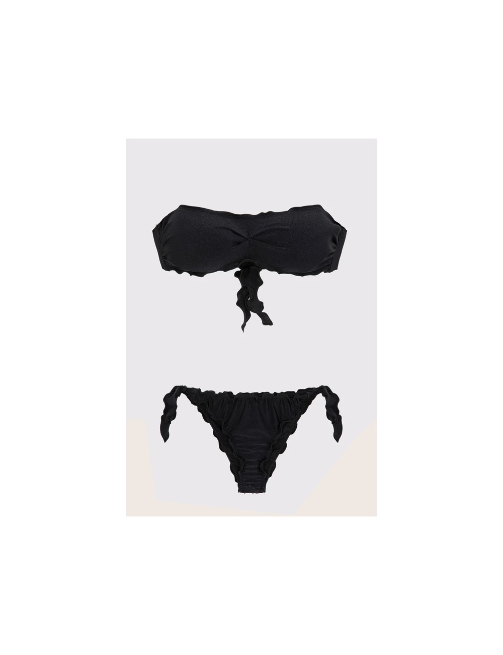 Mefui - bikini fascia e slip brasiliano con nodi frou frou mf24-1901/1904bkMefuiPassioni Boutique