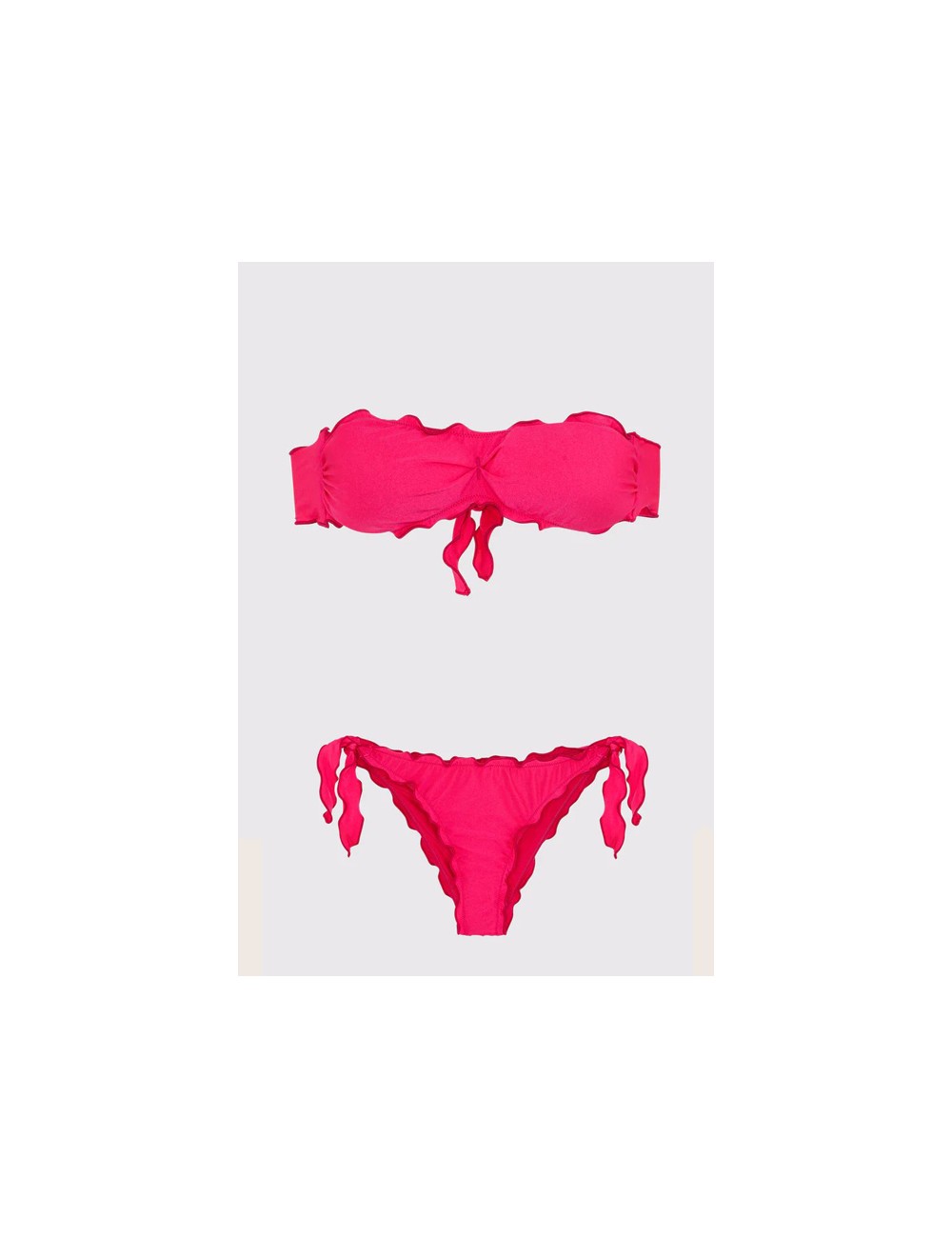 Mefui - bikini fascia e slip brasiliano con nodi frou frou mf24-1901/1904fx fuxiaMefuiPassioni Boutique