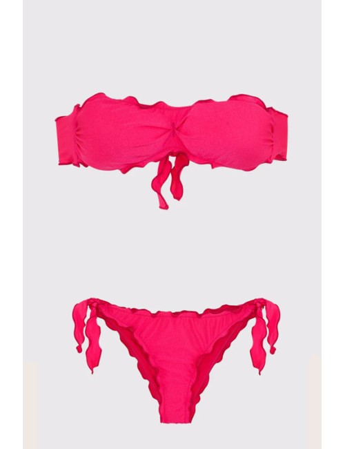 Mefui - bikini fascia e slip brasiliano con nodi frou frou mf24-1901/1904bkMefuiPassioni Boutique