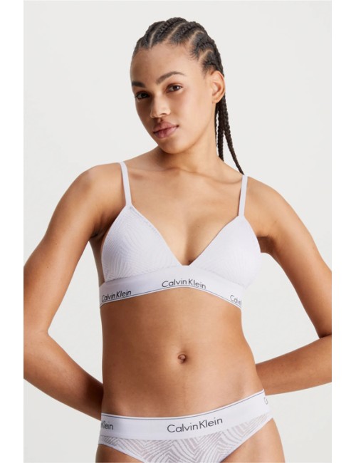 Ck - reggiseno a triangolo in pizzo con coppe preformate 000qf7077e-ub1 neroCalvin Klein DonnaPassioni Boutique