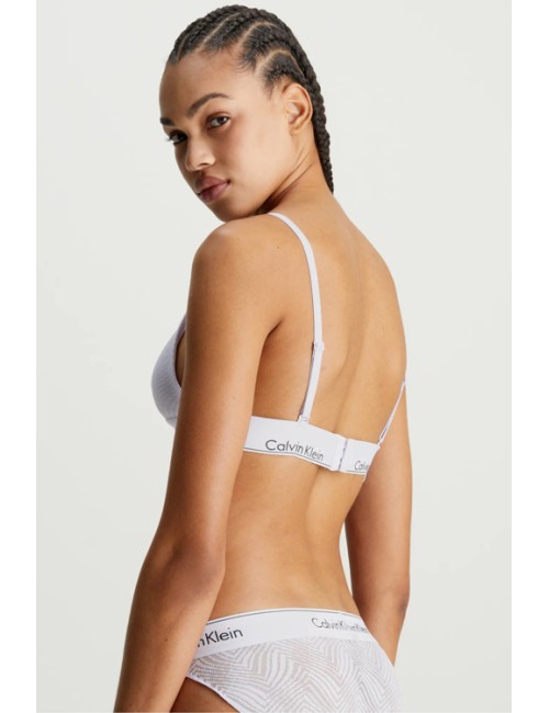 Ck - reggiseno a triangolo in pizzo con coppe preformate 000qf7077e-ub1 neroCalvin Klein DonnaPassioni Boutique
