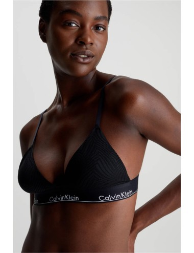 Ck - reggiseno a triangolo in pizzo con coppe preformate 000qf7077e-ub1 neroCalvin Klein DonnaPassioni Boutique