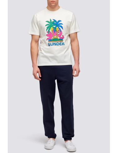 Sundek - t-shirt stampa sundek island m613tejr900 03900 biancaSundekPassioni Boutique