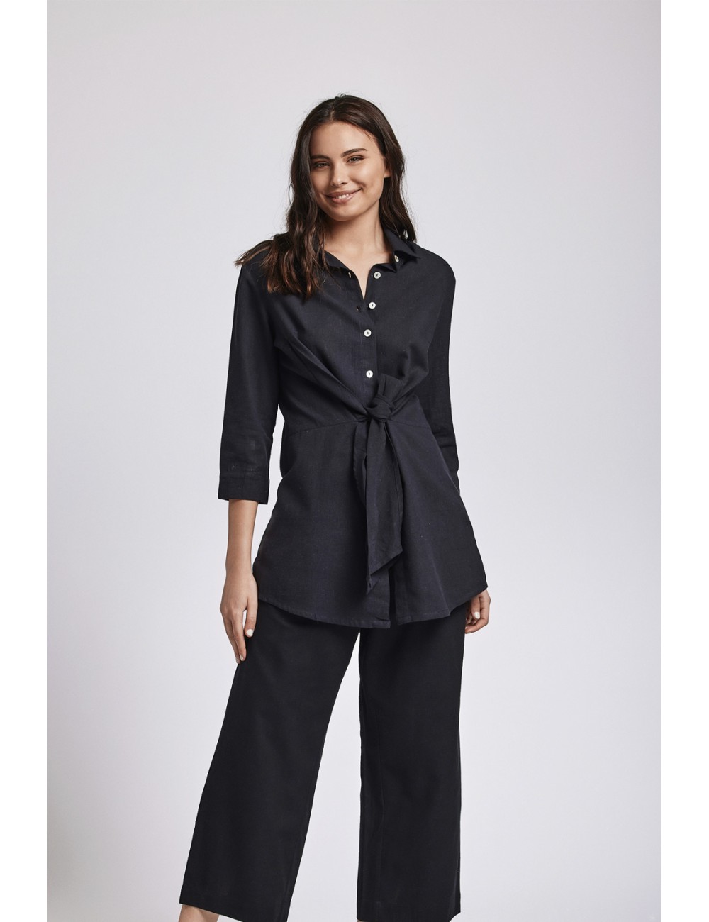 Abito camicia jenny ic24-007 neroIconiquePassioni Boutique