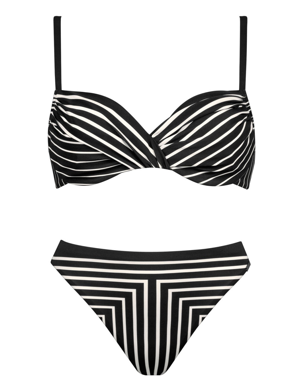 Maryan mehlhorn - bikini con top con ferretto, slip vita alta 5520+827 509 077 black & whiteMaryan MehlhornPassioni Boutique