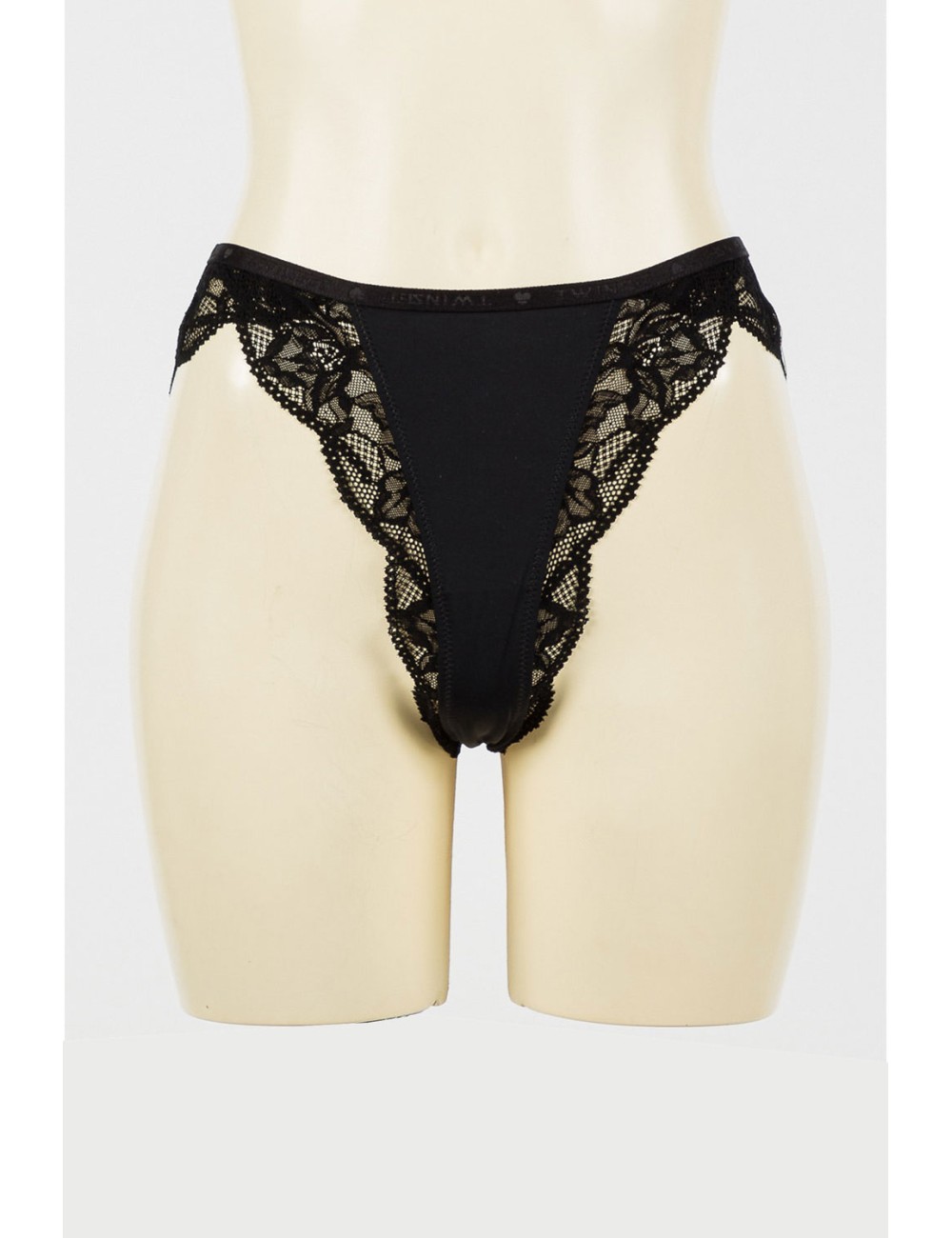 Twinset - slip brasiliana in pizzo nero 242ll6e66 00006TwinsetPassioni Boutique