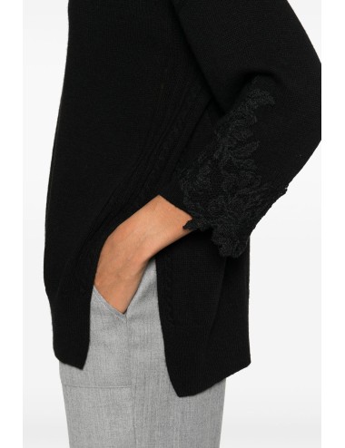 Ermanno scervino - maglia in lana, viscosa e cashmere d454l507apdyi 95708 neroErmanno ScervinoPassioni Boutique