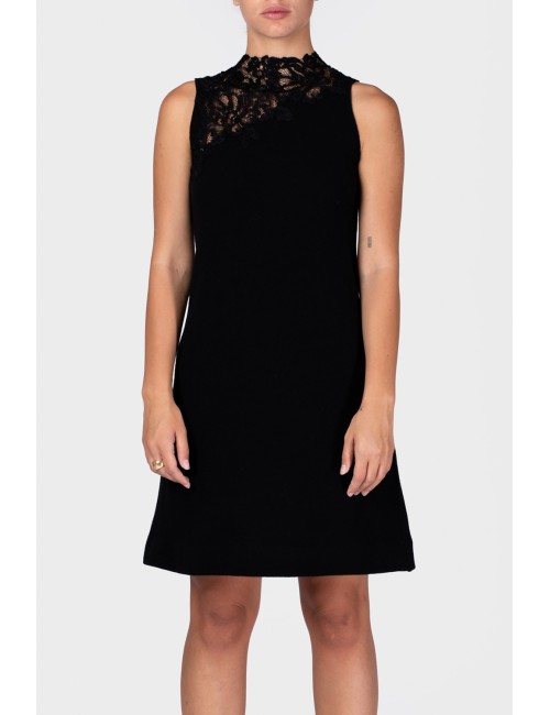 Ermanno scervino - abito mini in misto lana con collo e ricamo di pizzo d454q602sxj 95708Ermanno ScervinoPassioni Boutique