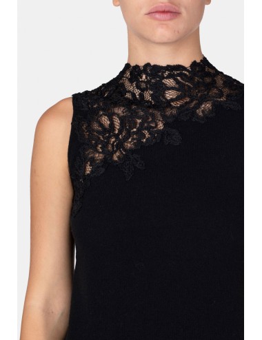 Ermanno scervino - abito mini in misto lana con collo e ricamo di pizzo d454q602sxj 95708Ermanno ScervinoPassioni Boutique