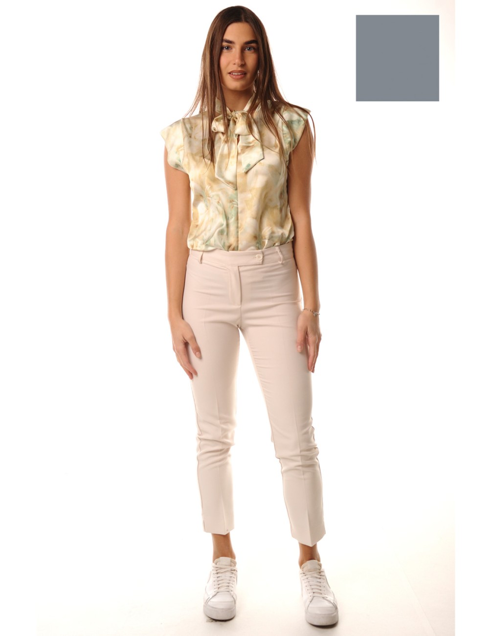 Lokita - pantalone dritto in polyviscosa 147 lok137 grigioLokitaPassioni Boutique
