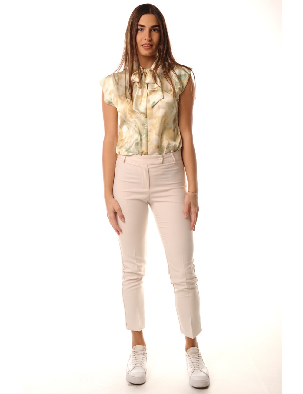 Lokita - pantalone dritto in polyviscosa 147 lok137 cremaLokitaPassioni Boutique