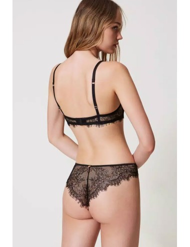 Twinset - slip brasiliana in pizzo e tulle nero 242ll6j77 00006TwinsetPassioni Boutique