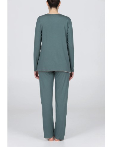 Boglietti - pigiama lungo con pizzo in morbido micromodal fel168 verdeBogliettiPassioni Boutique