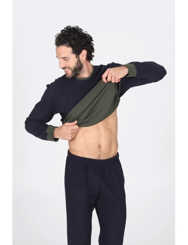 Julipet - pigiama girocollo con maglia double face due colori: verde/blu o moro/grigio jal275 264JulipetPassioni Boutique