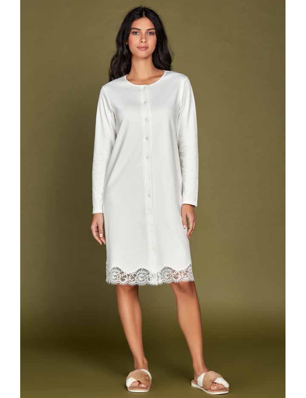 Amadine - camicia da notte aperta d2698 naturaleAmadinePassioni Boutique