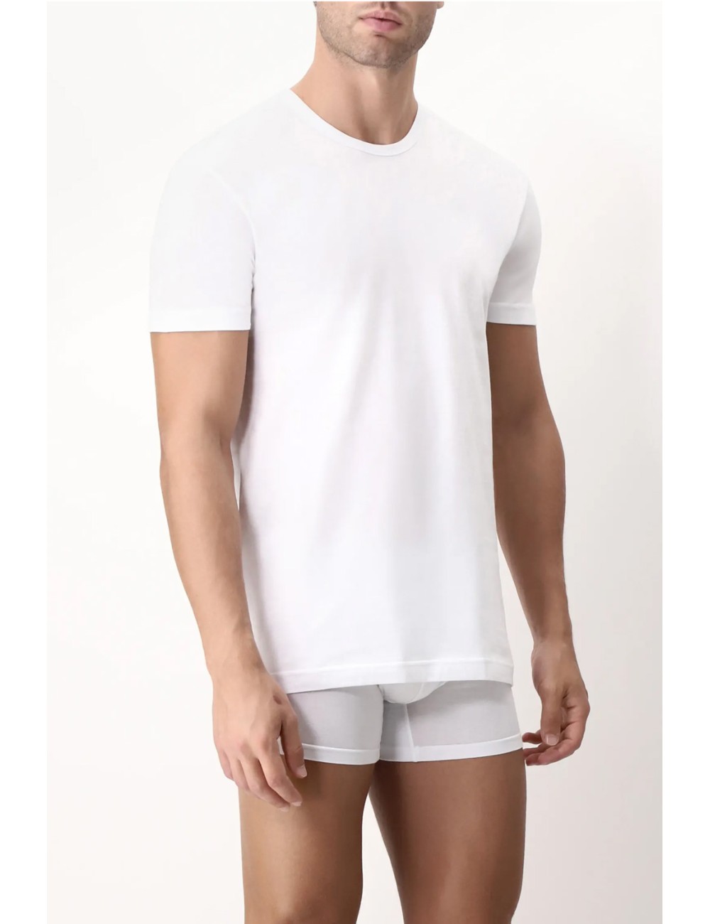 Cagi - t-shirt girocollo in cotone 100% senza cuciture vcat01328 biancoCagiPassioni Boutique