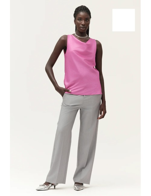 Pantalone a zampetta sfrangiato gambardine ww30509 neroWhite WisePassioni Boutique