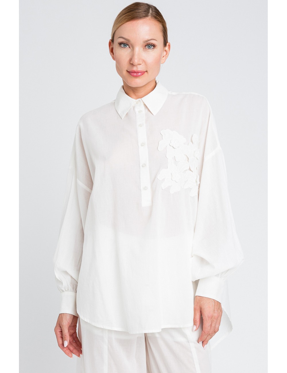 Camicia m/l pizzo 251lm2pbb 00632 +++TwinsetPassioni Boutique