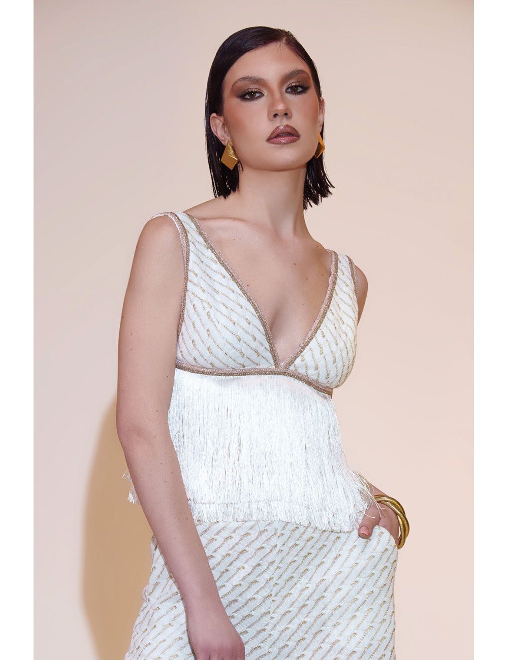 Top rachel white/gold 4321103Pho FirenzePassioni Boutique