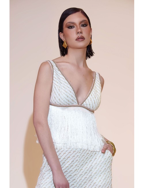 Top rachel white/gold 4321103Pho FirenzePassioni Boutique