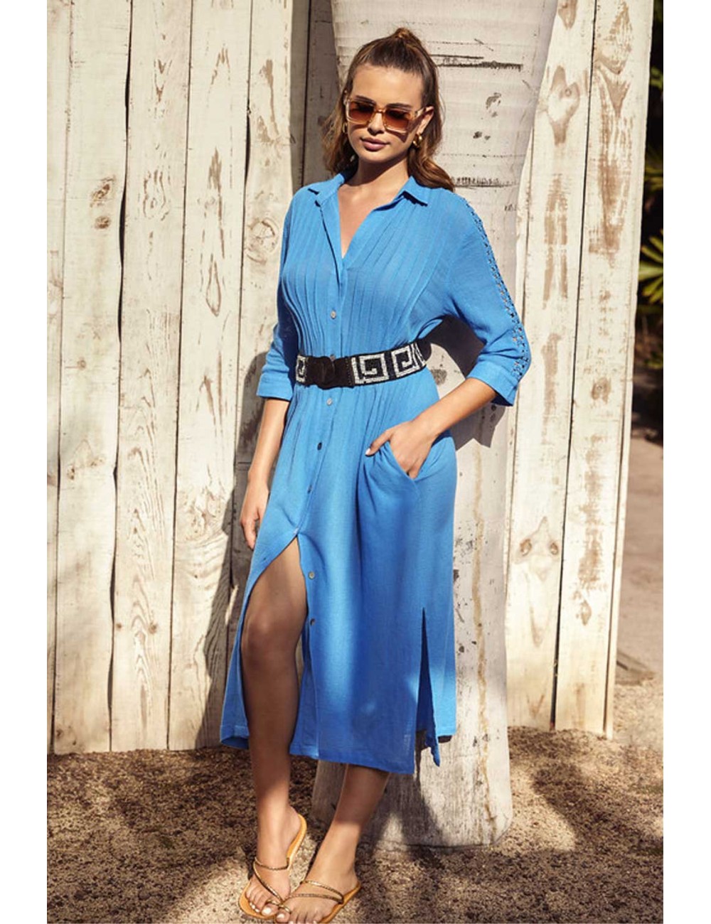Iconique - abito maxi shirt olivia ic25-111 royal bluIconiquePassioni Boutique