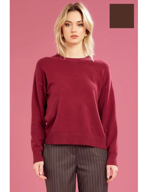 Fresh flower - maglia girocollo  ff612 cioccolatoFresh FlowerPassioni Boutique