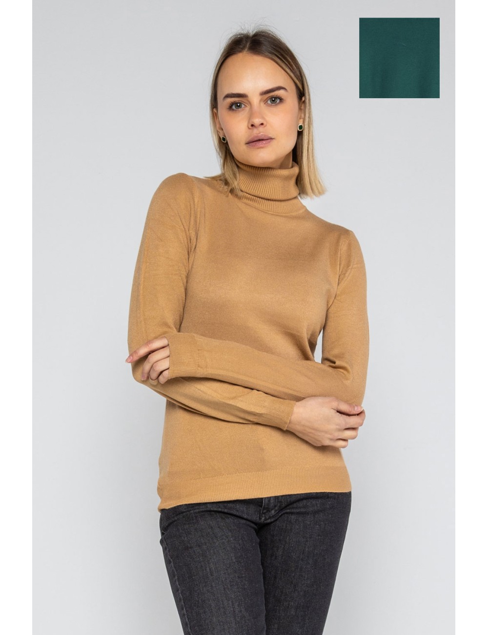 Lokita - dolcevita basic in maglia di viscosa 0090 lok56830 verdoneLokitaPassioni Boutique