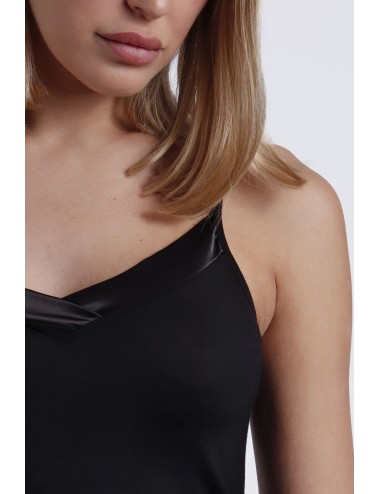 Admas - top con scollo in raso 43483-0-110 neroAdmasPassioni Boutique