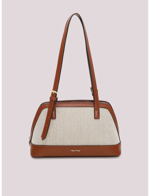 Mimi muà - borsa shopping con manico intrecciato m8-y201371 cuoioMimi-MuaPassioni Boutique
