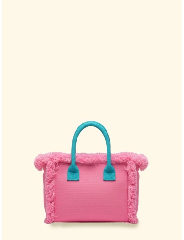 Donna borsa cesto fk pink cotone zip e tracolla removibileFKPassioni Boutique
