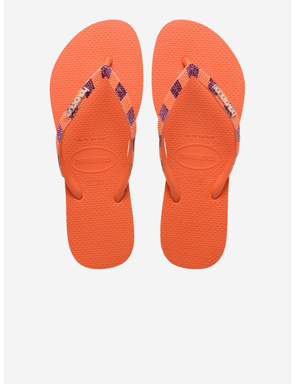 Donna infradito havaianas slim glow arancioni strass e perlineHavaianasPassioni Boutique