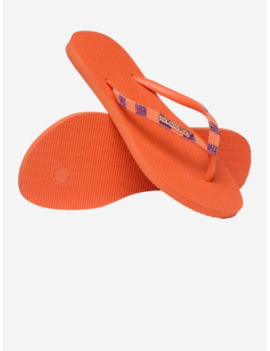 Donna infradito havaianas slim glow arancioni strass e perlineHavaianasPassioni Boutique